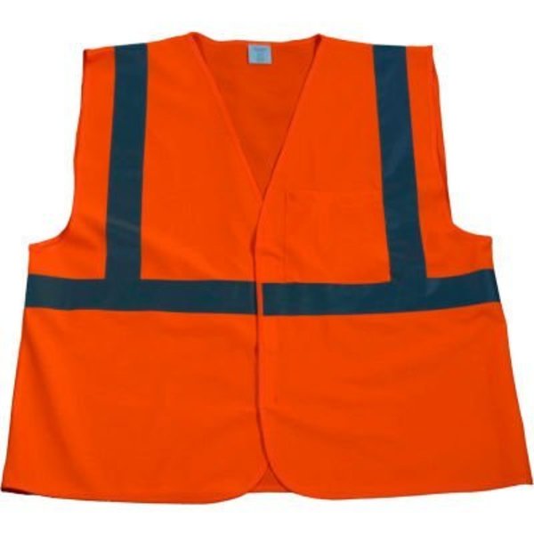 Petra Roc Inc Petra Roc Economy Safety Vest, ANSI Class 2, Touch Fastener Closure, Polyester Solid, Orange, L/XL OV2-EC-L/XL